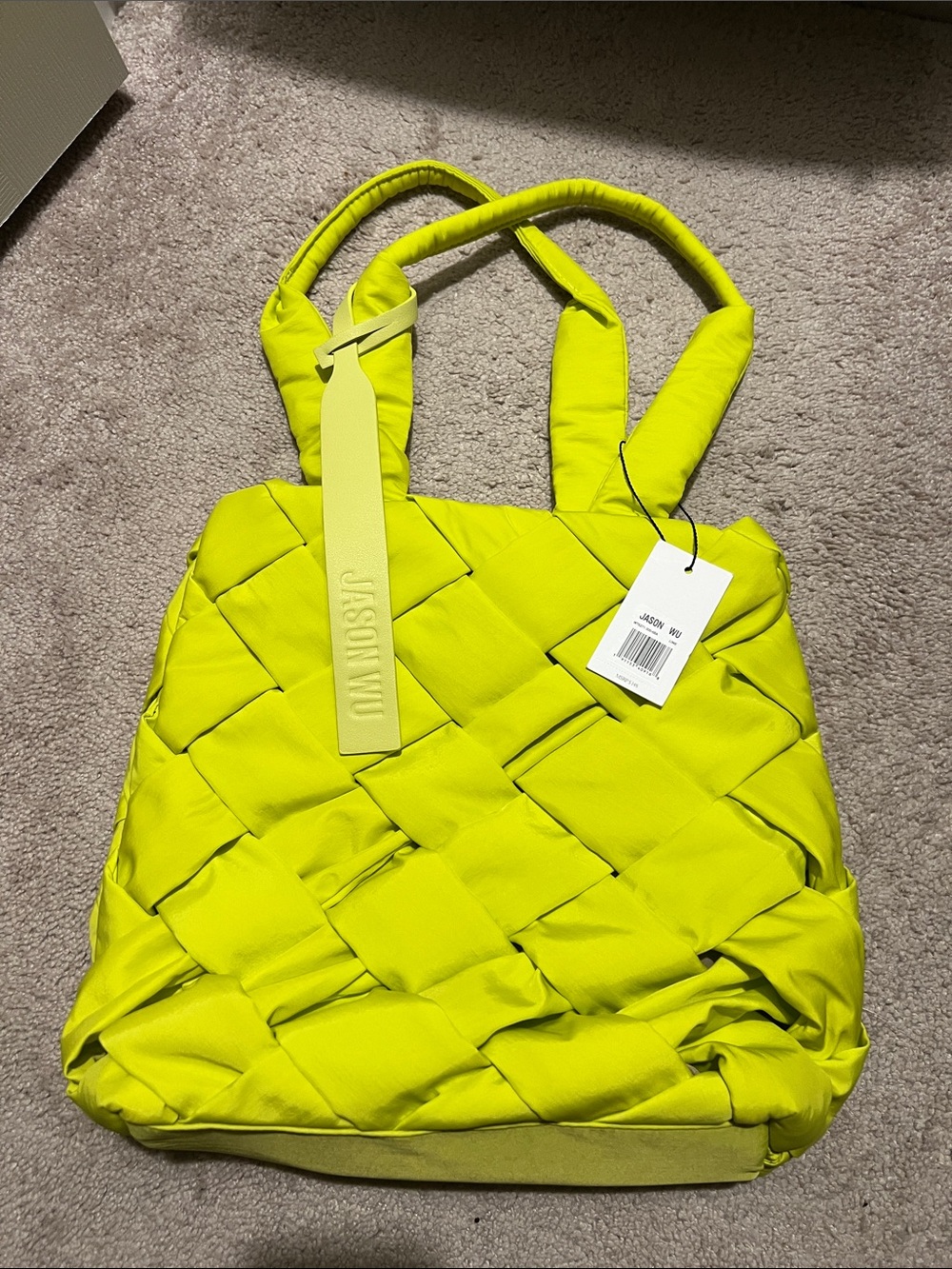 JASON WU Neon Yellow Woven Tote
